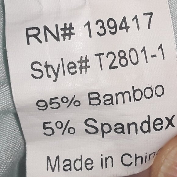 Ladies Pico, LG light turqoise curved hem, longer in back,v neck, pocket tee - Picture 6 of 6